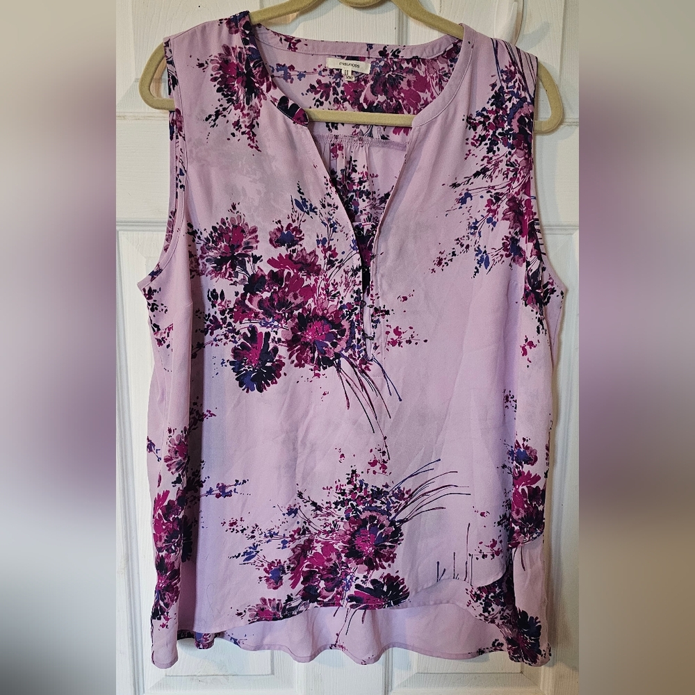 Maurices Floral Sleeveless Blouse - Purple and Pink